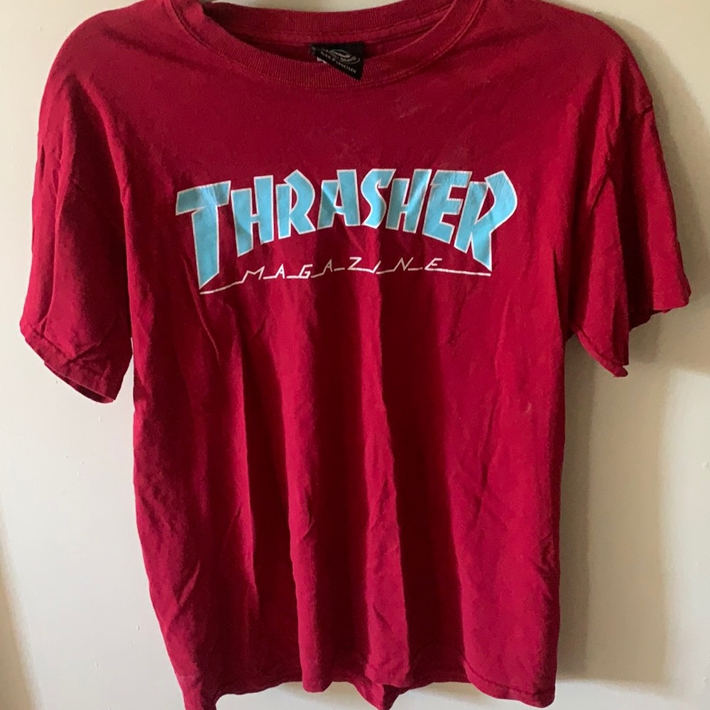 Thrasher light blue logo tshirt lightly worn
